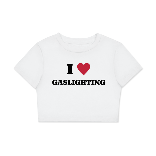 “I heart gaslighting” Fitted Crop Tee